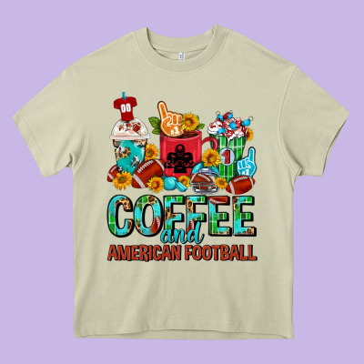 Coffee And American Football Coffee Cups Heavy Core Tee Designed By Fadigitalartstudio