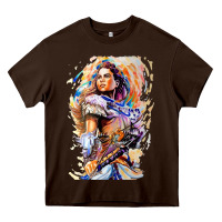 Chocolate Brown ALOY - HORIZON FORBIDDEN WEST Heavy Core Tee - linhVisuals