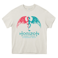 Cream HORIZON FORBIDDEN WEST Heavy Core Tee - linhVisuals