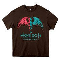 Chocolate Brown HORIZON FORBIDDEN WEST Heavy Core Tee - linhVisuals