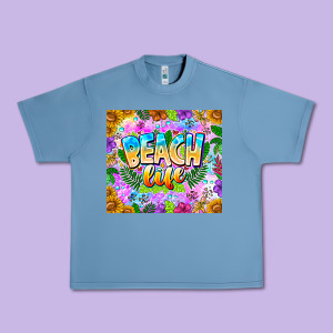 Beach Life Urban Heavy Tee Designed By Cowhidedigitalart