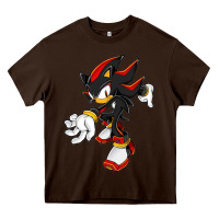 Chocolate Brown Shadow The Hedgehog Heavy Core Tee - linhVisuals