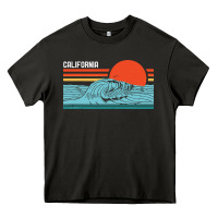 Vintage California Wave Surf Retro 80s California Beach Surfing Heavy Core Tee | Teevron