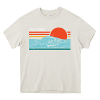 Cream vintage california wave surf retro 80s california beach surfing Heavy Core Tee - linhVisuals