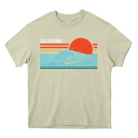 Mossy vintage california wave surf retro 80s california beach surfing Heavy Core Tee - linhVisuals