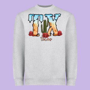 Texas Cactus Heavyweight Sweatshirt Designed By Ranaportraitstore