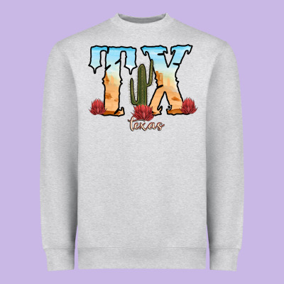 Texas Cactus Heavyweight Sweatshirt Designed By Ranaportraitstore