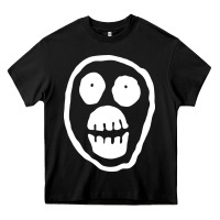 Black the mighty boosh monkey skull Heavy Core Tee - linhVisuals
