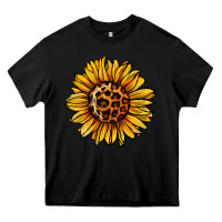 Black sunflower leopard Heavy Core Tee - Jasminsmagicworld