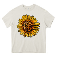 Cream sunflower leopard Heavy Core Tee - Jasminsmagicworld