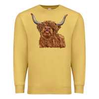 Antique Gold highland cow Premium Sweatshirt - RanaPortraitStore