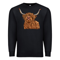 Black highland cow Premium Sweatshirt - RanaPortraitStore