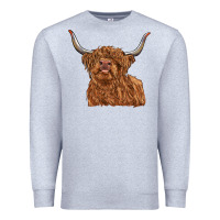 Heather Grey highland cow Premium Sweatshirt - RanaPortraitStore