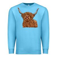 Ocean Blue highland cow Premium Sweatshirt - RanaPortraitStore