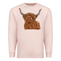 Pale Pink highland cow Premium Sweatshirt - RanaPortraitStore