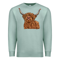 Seafoam highland cow Premium Sweatshirt - RanaPortraitStore