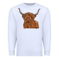 White highland cow Premium Sweatshirt - RanaPortraitStore