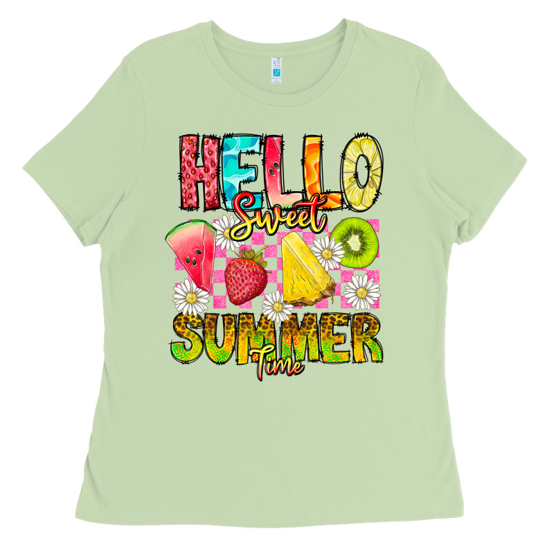 Hello Sweet Summer Time Ladies Tee by CowhideDigitalArt | Teevron