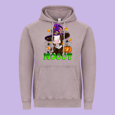 Moody Cow Vintage Hoodie Designed By Artiststas