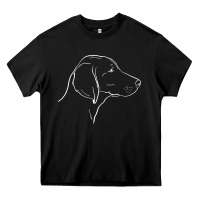 Black weimaraner t  shirt weimaraner dog line art Heavy Core Tee - linhVisuals