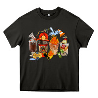 Asphalt Firefighter Coffee Cups Heavy Core Tee - FaDigitalArtStudio