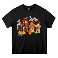 Black Firefighter Coffee Cups Heavy Core Tee - FaDigitalArtStudio