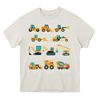 Cream construction excavator vehicle boys builder heavy equipment t shirt Heavy Core Tee - linhVisuals