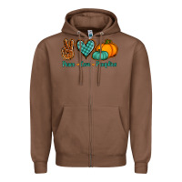 Chestnut peace love pumpkins Zipper Hoodie - Jasminsmagicworld