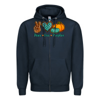 Navy peace love pumpkins Zipper Hoodie - Jasminsmagicworld