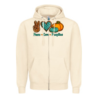Sandshell peace love pumpkins Zipper Hoodie - Jasminsmagicworld