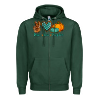 Sports Green peace love pumpkins Zipper Hoodie - Jasminsmagicworld