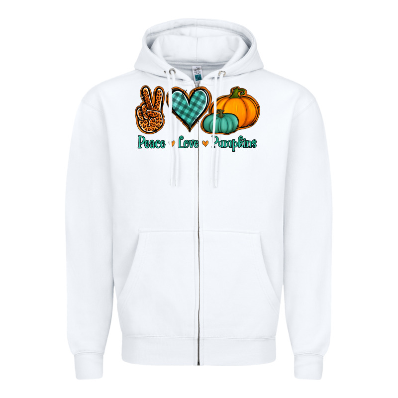 Peace Love Pumpkins Zipper Hoodie by Jasminsmagicworld | Teevron