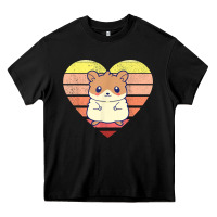 Cute Hamster Design Retro Heart Shape Vintage T Shirt Heavy Core Tee | Teevron