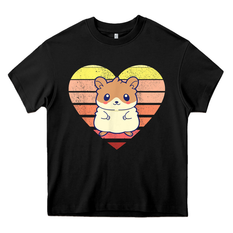 Cute Hamster Design Retro Heart Shape Vintage T Shirt Heavy Core Tee by linhVisuals | Teevron