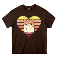 Chocolate Brown cute hamster design retro heart shape vintage t shirt Heavy Core Tee - linhVisuals