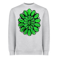Heather Grey green gemstone Heavyweight Sweatshirt - RanaPortraitStore