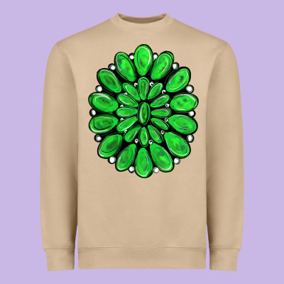 Green Gemstone Heavyweight Sweatshirt Designed By Ranaportraitstore