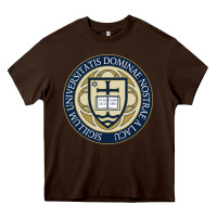 Chocolate Brown university dame Heavy Core Tee - linhVisuals