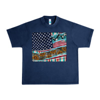 Navy American Flag Mouse Pad Urban Heavy Tee - CowhideDigitalArt