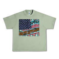 Oil Green American Flag Mouse Pad Urban Heavy Tee - CowhideDigitalArt
