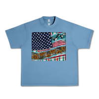 Pebble Blue American Flag Mouse Pad Urban Heavy Tee - CowhideDigitalArt