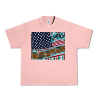 Salmon American Flag Mouse Pad Urban Heavy Tee - CowhideDigitalArt
