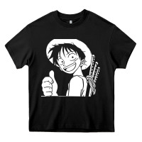Black luffy one piece Heavy Core Tee - linhVisuals