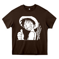 Chocolate Brown luffy one piece Heavy Core Tee - linhVisuals