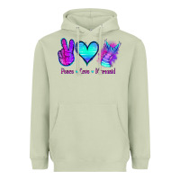 Matcha Peace Love Mermaid Heavyweight Hoodie - Jasminsmagicworld