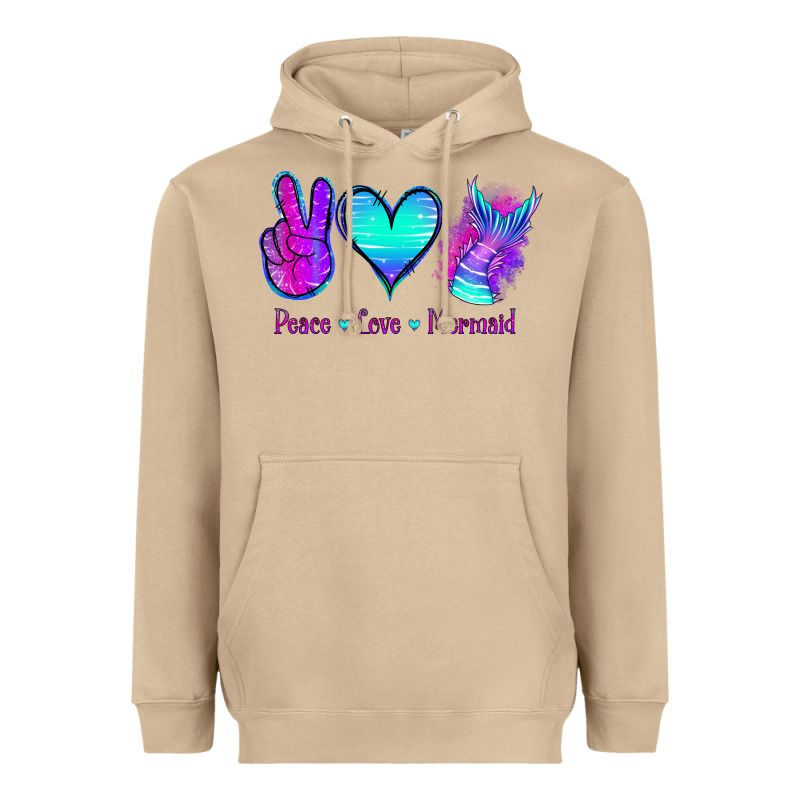 Peace Love Mermaid Heavyweight Hoodie by Jasminsmagicworld | Teevron