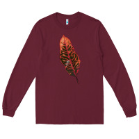 Burgundy croton leaf Long Sleeve Tee - LillyAllenDesigns