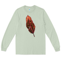 Matcha croton leaf Long Sleeve Tee - LillyAllenDesigns