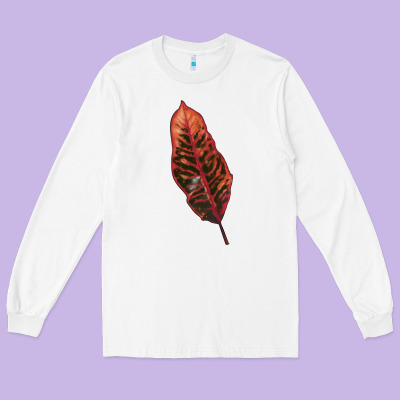 Croton Leaf Long Sleeve Tee Designed By Lillyallendesigns