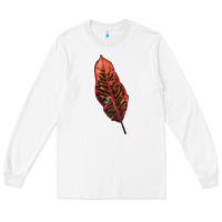 White croton leaf Long Sleeve Tee - LillyAllenDesigns